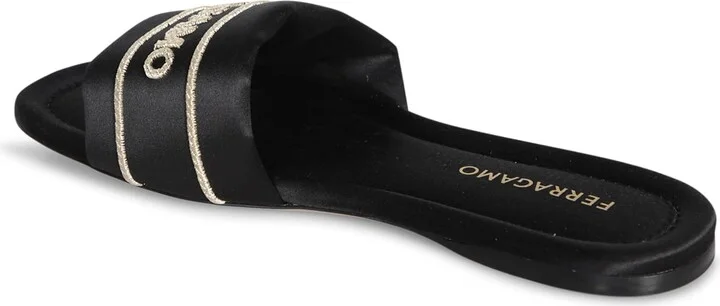 Black Fabric Slide Sandals - Image 3