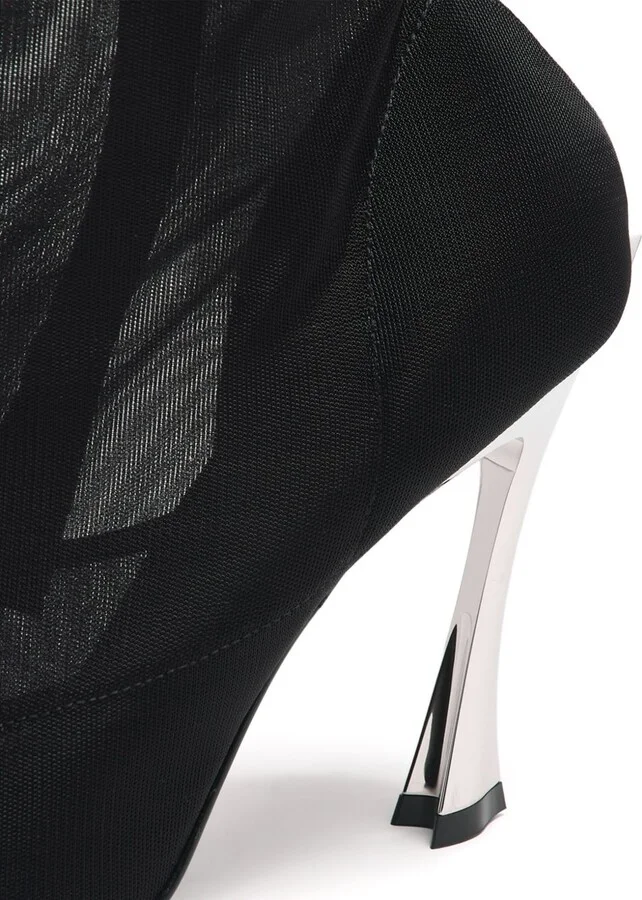 Black Fang 95 Mesh Knee-High Boots - Image 4