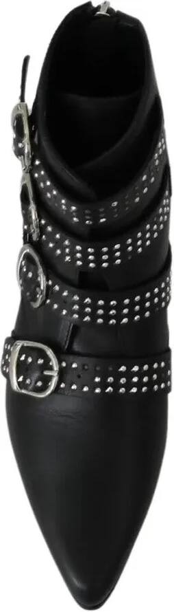 Black Fashion Buckled Zipper Ankle Boots Women's Shoes (Pre-Owned) - Image 2