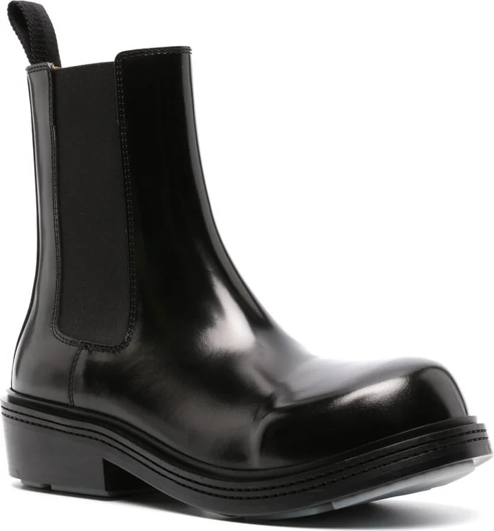 Black Fireman Leather Chelsea Boots - Image 2
