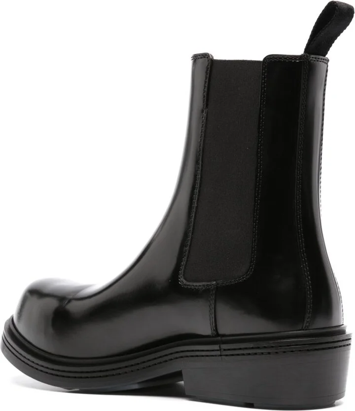 Black Fireman Leather Chelsea Boots - Image 3