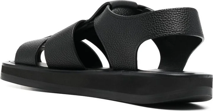 Black Fisherman Leather Sandals - Image 3