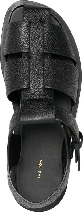 Black Fisherman Leather Sandals - Image 4