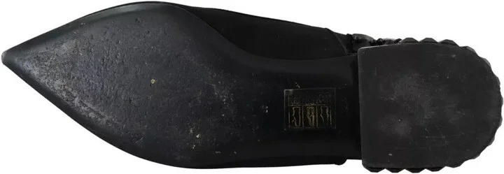 Black Flats Crystal Slingback Charmeuse Women's Shoes (Pre-Owned) - Image 3