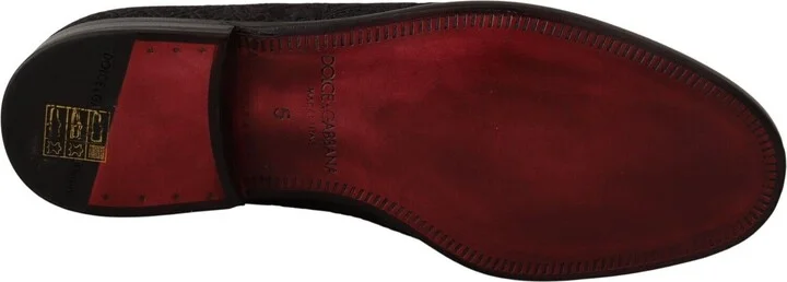 Black Floral Brocade Slippers Loafers Men's Shoes - Image 6