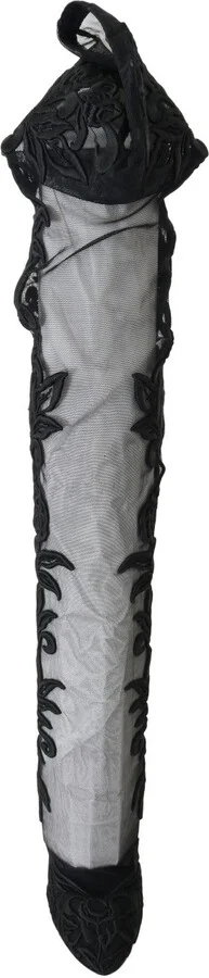 Black Floral Embroidered Socks Women's Boots - Image 4