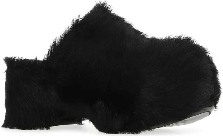Black Fur Clogs - Image 2