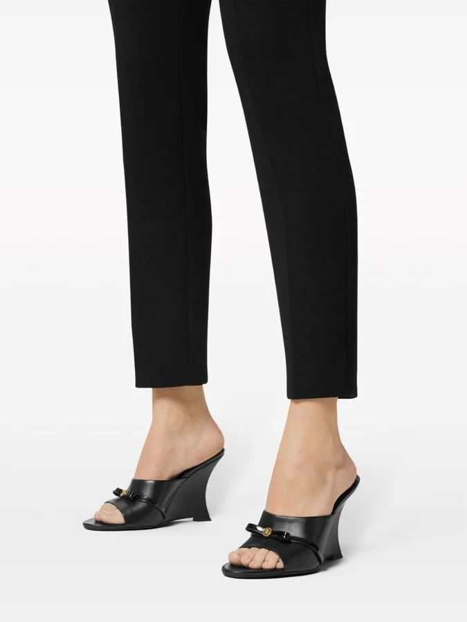 Black Gianni Ribbon 95 Leather Mules - Image 5