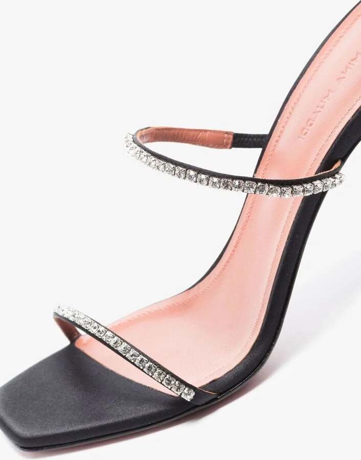 Black Gilda 95 Crystal Sandals - Image 2