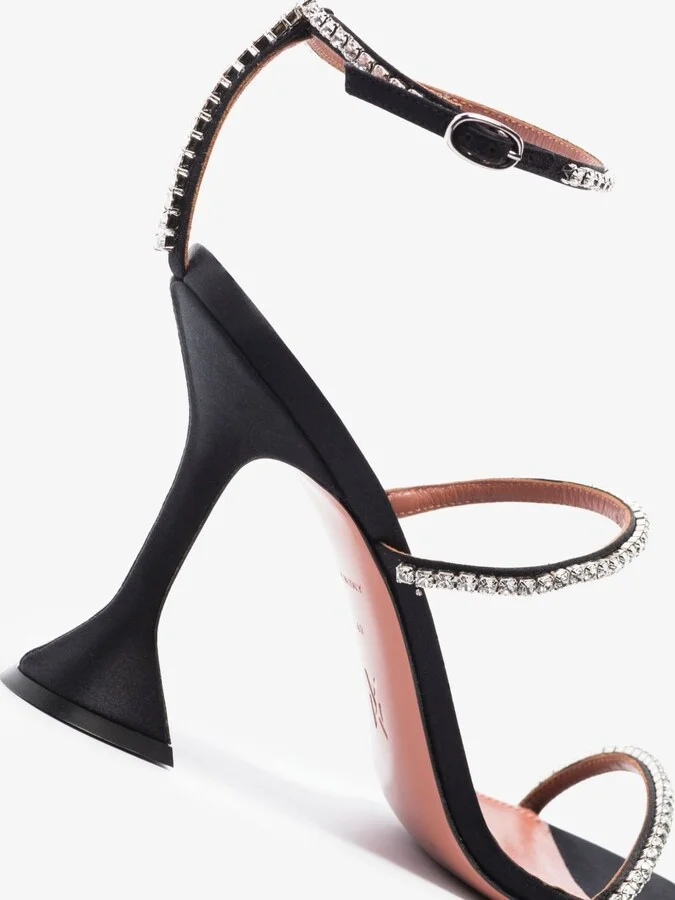Black Gilda 95 Crystal Sandals - Image 4