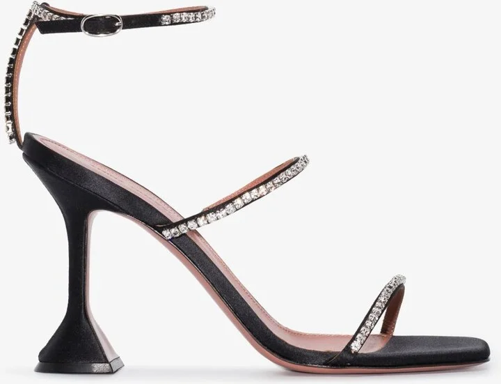 Black Gilda 95 Crystal Sandals