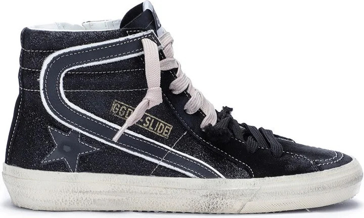 Black Glittery Slide Classic Sneakers