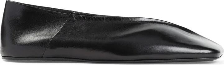 Black Goat Leather Ballerina