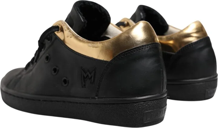 Black Gold Lace Up Low Top Women Sneakers Women's Shoes (Pre-Owned) - Image 4