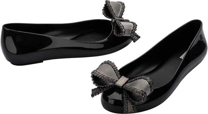 Black / Grey Sweet Love Viii Ballet Flat - Black, Metallic Grey - Image 2