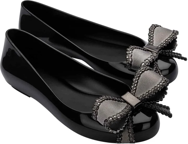 Black / Grey Sweet Love Viii Ballet Flat - Black, Metallic Grey - Image 4