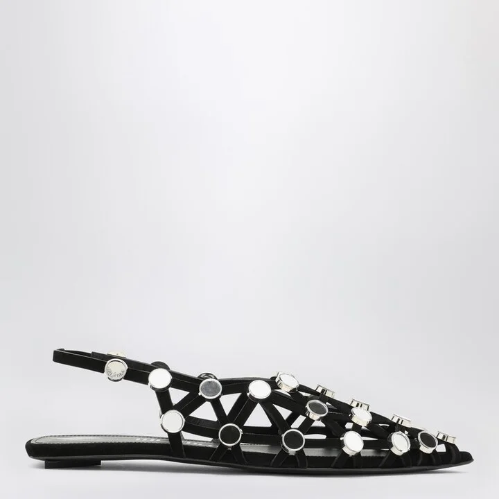 Black Grid ballerina