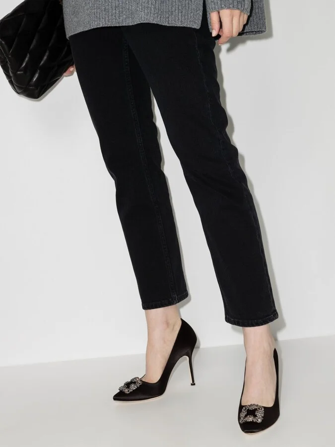 Black Hangisi 105 Satin Pumps - Image 3