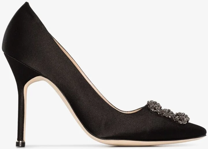 Black Hangisi 105 Satin Pumps