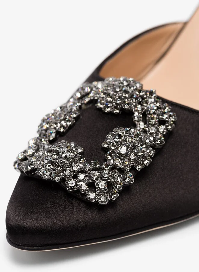 Black Hangisi 70 Satin Pumps - Image 4