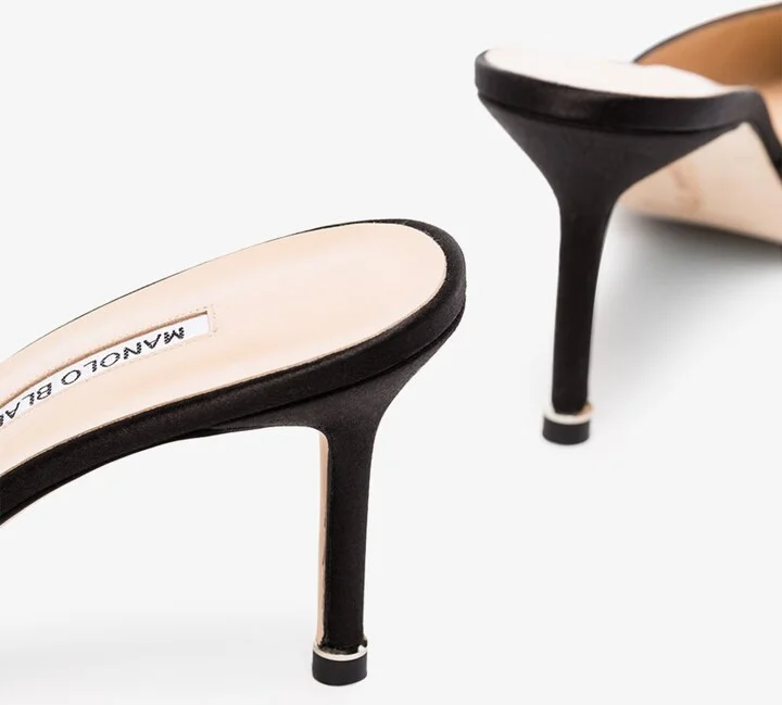 Black Hangisi 70 Satin Pumps - Image 5
