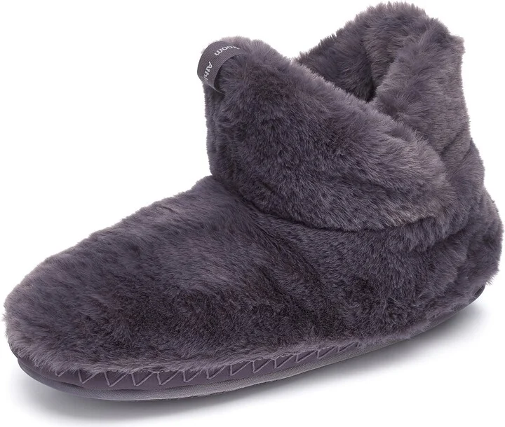 Black Harriet - Recycled High Density Faux Fur Slipper Boot - Ink - Image 7