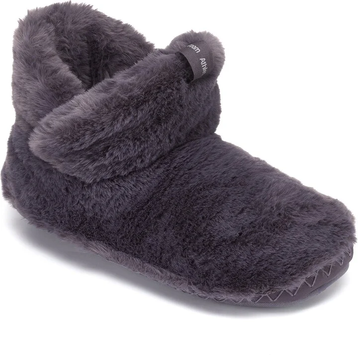 Black Harriet - Recycled High Density Faux Fur Slipper Boot - Ink
