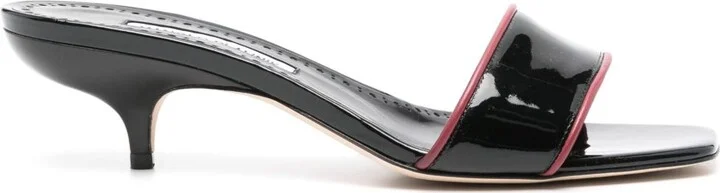 Black Helamu 50 Patent Leather Mules