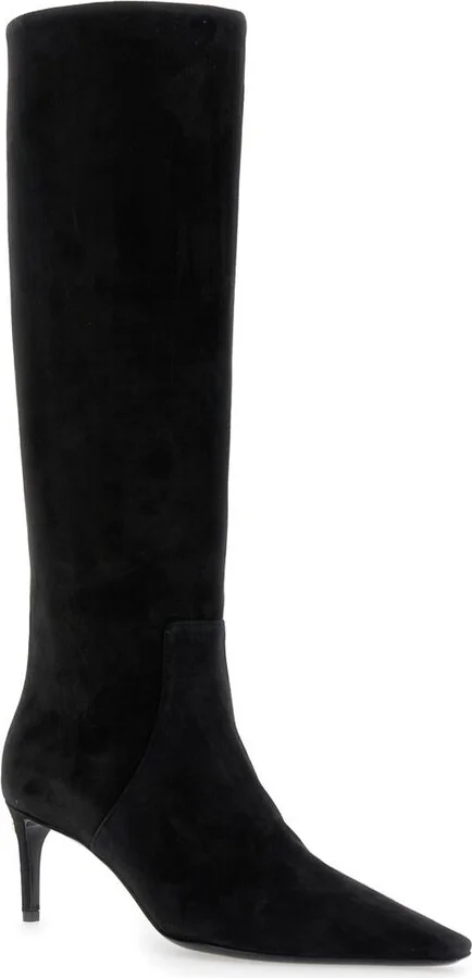 Black High Boots With Dg Logo In Suede Woman - Image 2