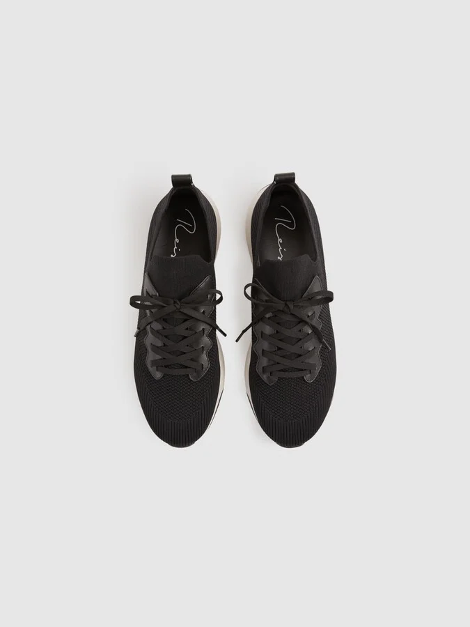 Black Hybrid Knit Trainers - Image 3