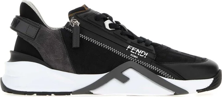 Black Jacquard Fendi Flow Sneakers