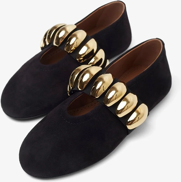 Black jewel ballet flats - Image 4