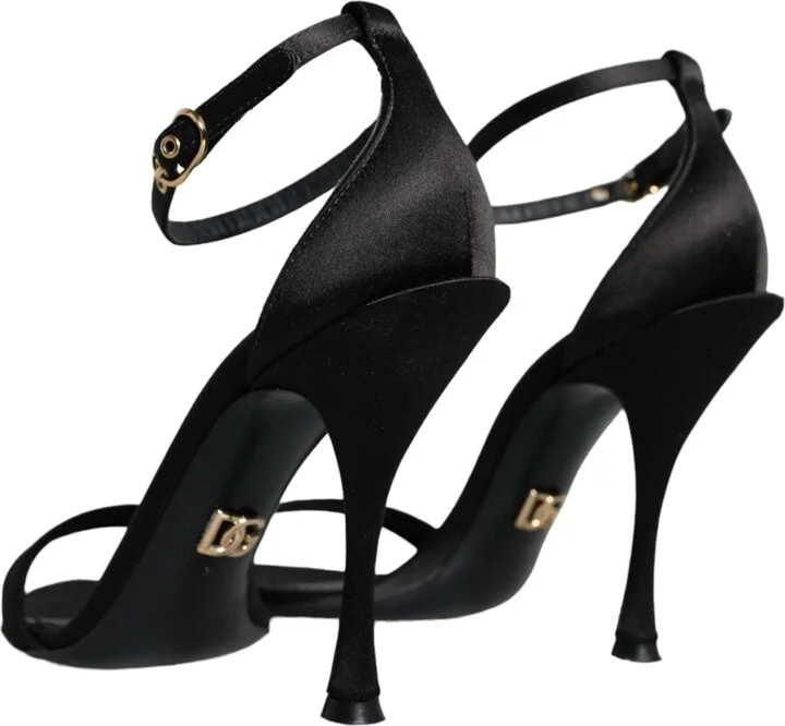 Black KEIRA Heels Ankle Strap Sandals Women's Shoes (Pre-Owned) - Image 4