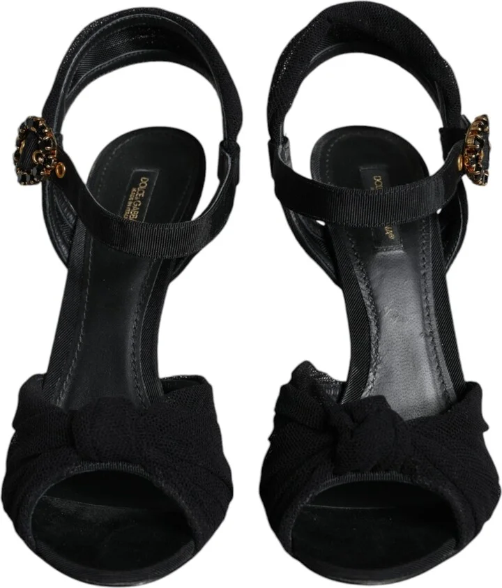 Black KEIRA Heels Ankle Strap Sandals Women's Shoes (Pre-Owned) - Image 2