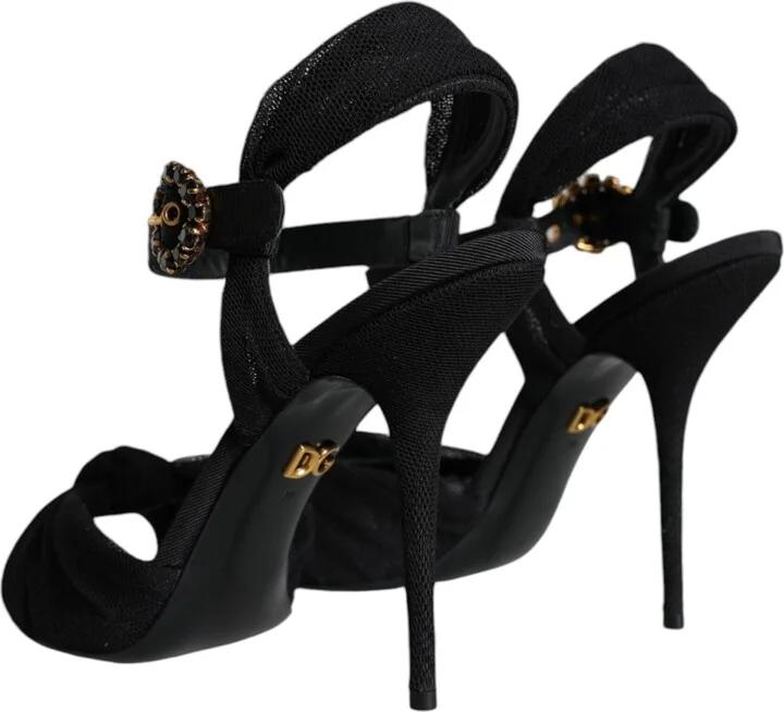 Black KEIRA Heels Ankle Strap Sandals Women's Shoes (Pre-Owned) - Image 4