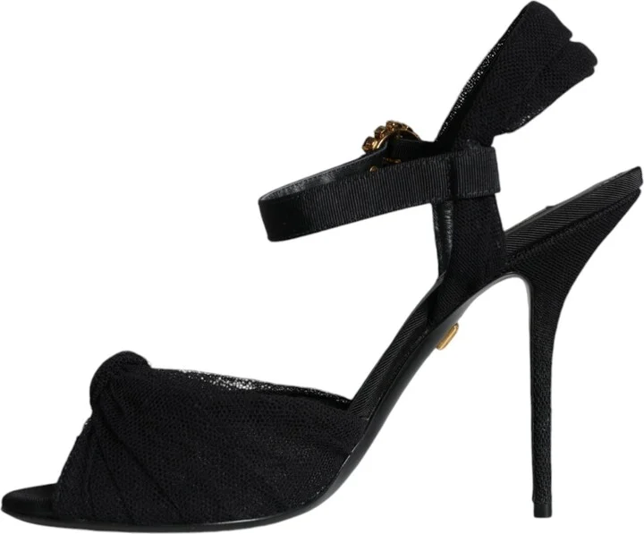 Black KEIRA Heels Ankle Strap Sandals Women's Shoes (Pre-Owned) - Image 5