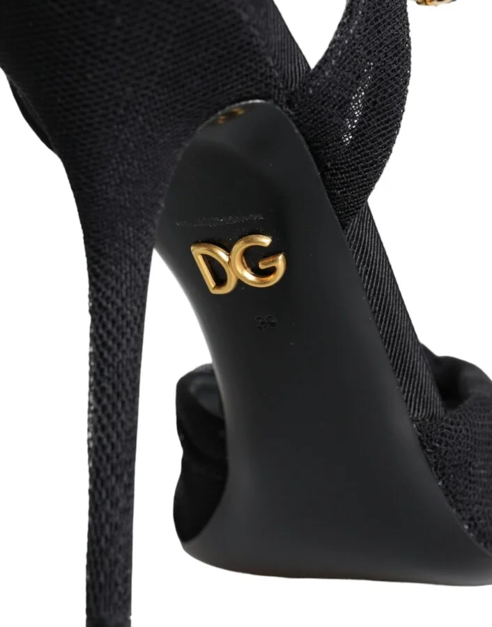 Black KEIRA Heels Ankle Strap Sandals Women's Shoes (Pre-Owned) - Image 6