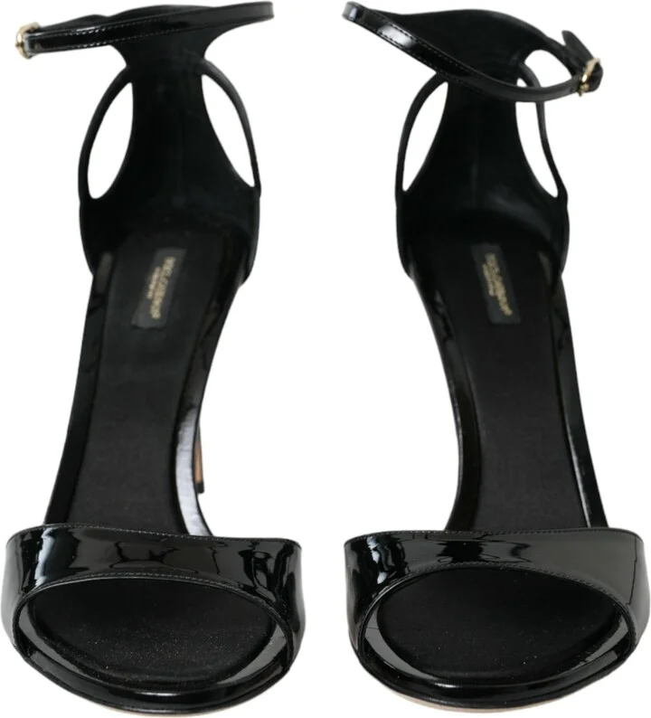 Black KEIRA Leather Heels Sandals Women's Shoes - Image 2