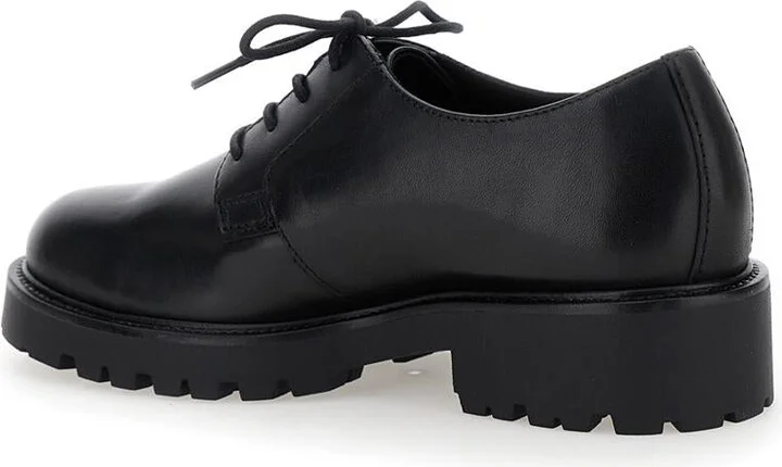 Black 'Kenova' Lace-Up Derby Shoe In Leather Woman - Image 3