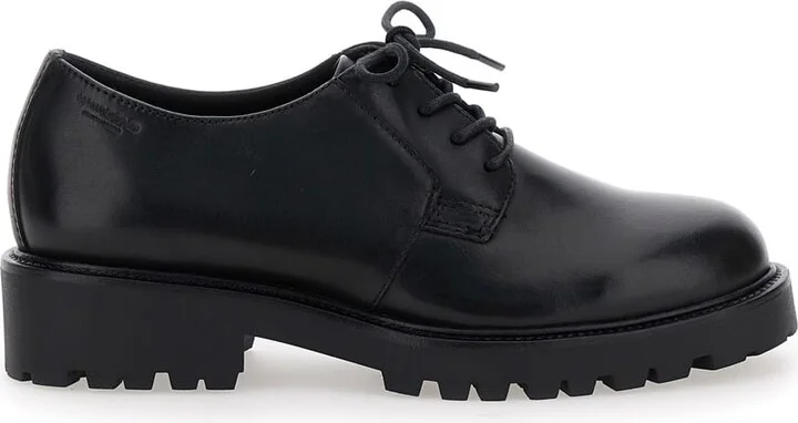 Black 'kenova' Lace-up Derby Shoe In Leather Woman