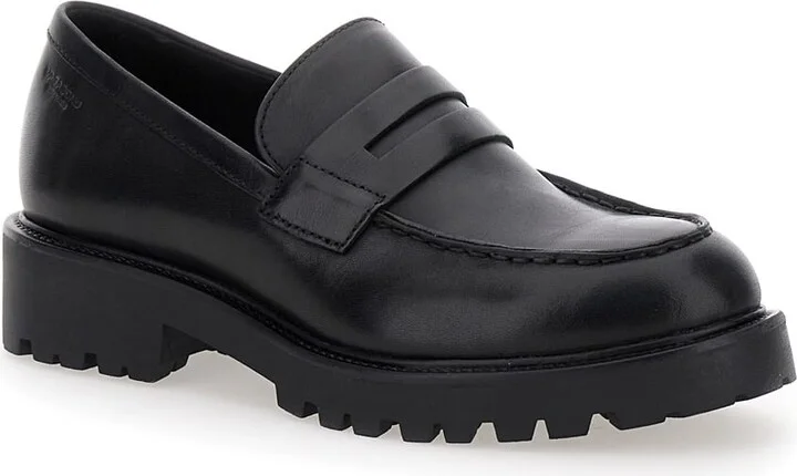 Black Kenova Loafers With Strap On The Upper In Leather Woman - Image 2