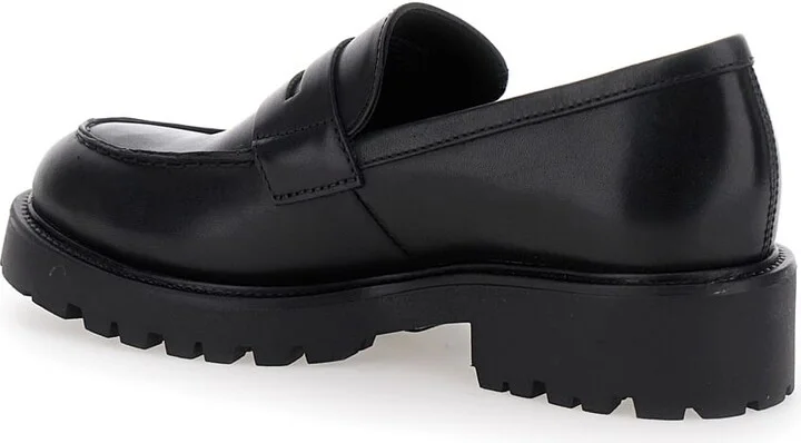Black Kenova Loafers With Strap On The Upper In Leather Woman - Image 3