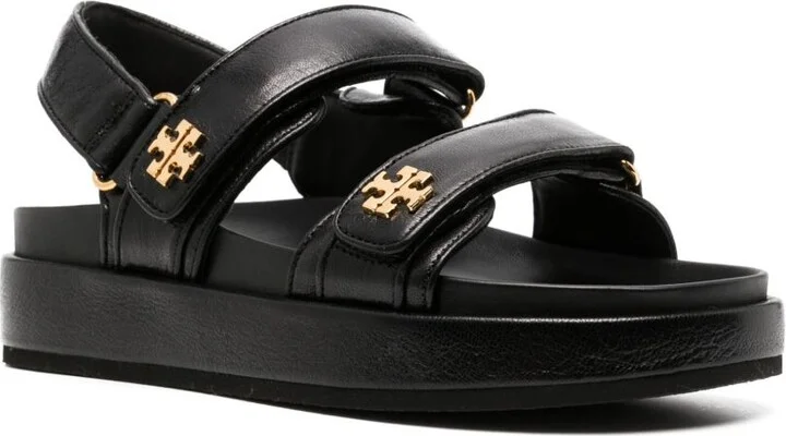Black Kira Leather Sandals - Image 2
