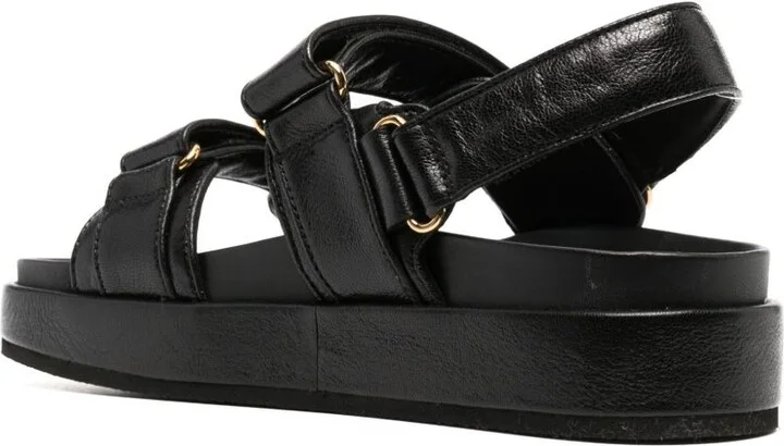 Black Kira Leather Sandals - Image 3