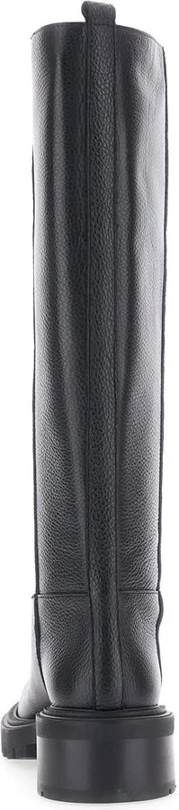 Black Knee-high Slip-on Boots In Grained Leather Woman - Image 4