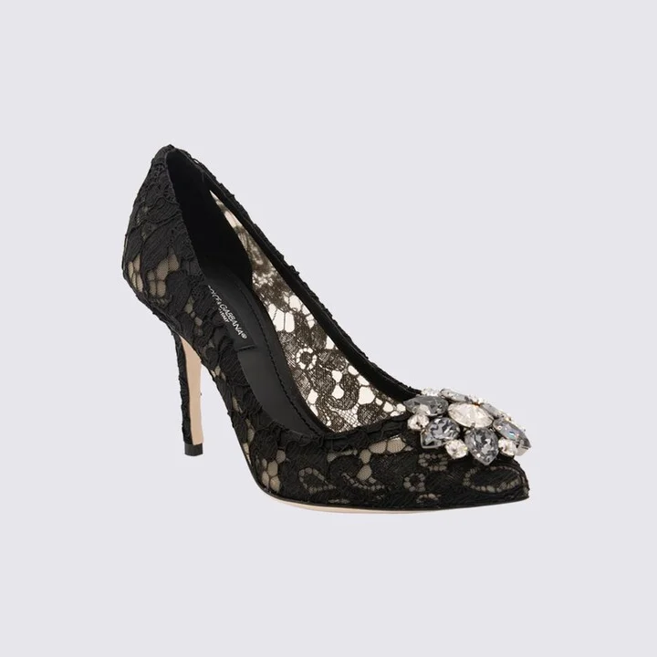 Black Lace Bellucci Pumps - Image 2