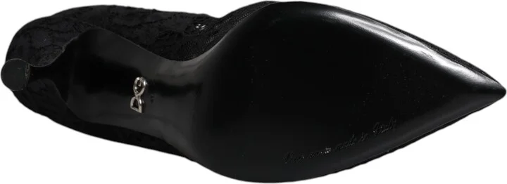 Black Lace Crystals Mary Jane Pumps Women's Shoes (Pre-Owned) - Image 6