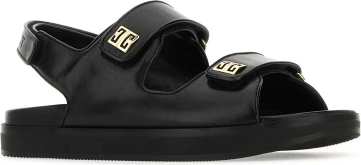 Black Leather 4g Sandals - Image 2