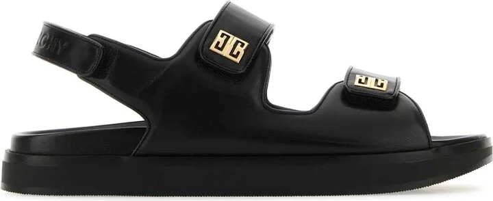 Black Leather 4g Sandals