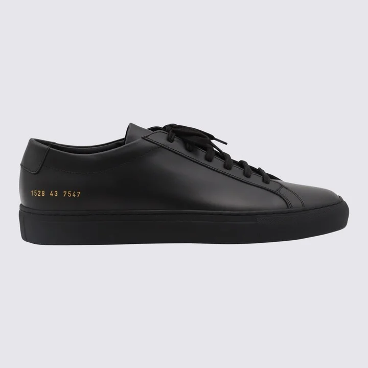 Black Leather Achille Low Sneakers - Image 2